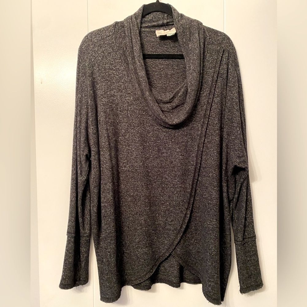 Anthropologie- SATURDAY/SUNDAY Gray Cowl Neck Sweater Relaxed Fit